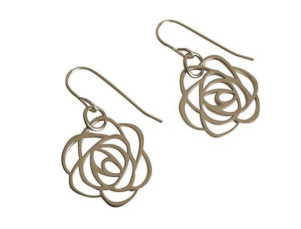 Gemshine - Damen - Ohrringe - 925 Silber - Blume - Rose - Art Deco - 2 cm