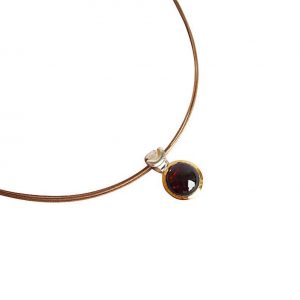 Gemshine - Damen - Halskette - 925 Silber - Vergoldet - Granat - Rot - 10mm