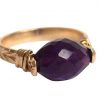 Gemshine - Damen - Ring - Spannring - Vergoldet - Amethyst - Violett, Ringgröße:56 (17.8)