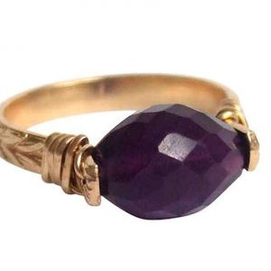 Gemshine - Damen - Ring - Spannring - Vergoldet - Amethyst - Violett, Ringgröße:56 (17.8)