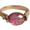 Gemshine - Damen - Ring - Spannring - Vergoldet - Turmalin - Rosa, Ringgröße:58 (18.5) – Bild 4