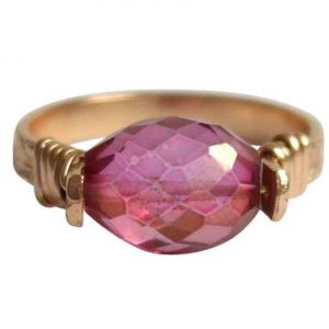 Gemshine - Damen - Ring - Spannring - Vergoldet - Turmalin - Rosa, Ringgröße:58 (18.5)