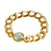 Gemshine - Damen - Ring - Vergoldet - Chalcedon - Meeresgrün - Beweglich - Geschmeidig – Bild 3