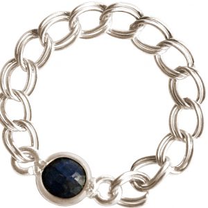 Gemshine - Damen - Ring - 925 Silber - Saphir - Blau - Beweglich - Geschmeidig