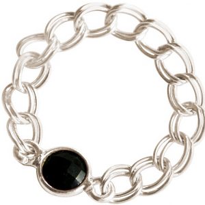 Gemshine - Damen - Ring - 925 Silber - Onyx - Schwarz - Beweglich - Geschmeidig