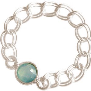Gemshine - Damen - Ring - 925 Silber - Chalcedon - Meeresgrün - Beweglich - Geschmeidig