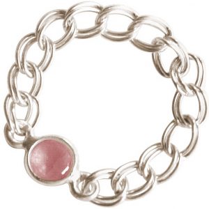 Gemshine - Damen - Ring - 925 Silber - Rosenquarz - Rosa - Beweglich - Geschmeidig