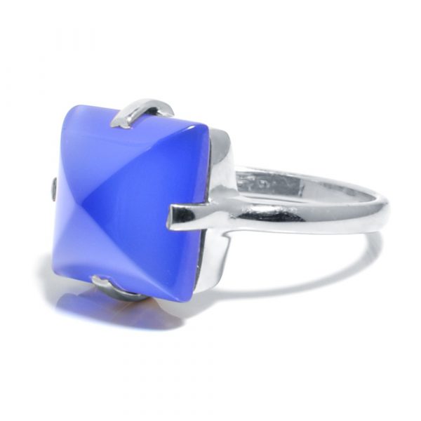 Gemshine - Damen - Ring - 925 Silber - Chalcedon - Blau - 12mm - Größenverstellbar – Bild 3
