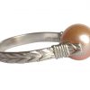 Gemshine - Damen - Ring - Spannring - 925 Silber - Zuchtperle - Lachs - Rose - 8mm, Ringgröße:59 (18.8) – Bild 3