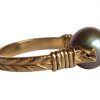 Gemshine - Damen - Ring - Spannring - Vergoldet - Zuchtperle - Tahiti - Grau - 8mm, Ringgröße:54 (17.2) – Bild 4