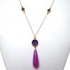 Gemshine - Damen - Halskette - Vergoldet - Jade - Amethyst - Violett - Lila - PARTY DROPS - 45 cm – Bild 3