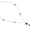 Gemshine - Damen - Halskette - Vergoldet - Jade - Amethyst - Violett - Lila - PARTY DROPS - 45 cm