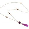 Gemshine - Damen - Halskette - Vergoldet - Jade - Amethyst - Violett - Lila - PARTY DROPS - 45 cm – Bild 5