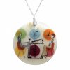 Gemshine - Damen - Halskette - Anhänger - Medaillon - Perlmutt - TEA FOR TWO - 925 Silber - 5 cm