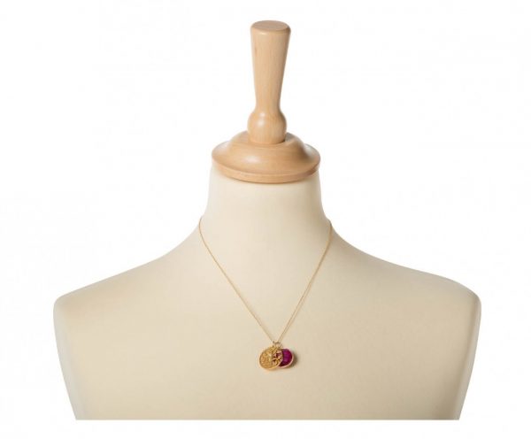 Gemshine - Damen - Halskette - Anhänger - LEBENSBAUM - 925 Silber Vergoldet - Rubin - Rot - 45 cm – Bild 5