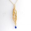 Gemshine - Damen - Halskette - Anhänger - Iolith - 925 Silber - Vergoldet  - Blau - INFINITY - 7,5 cm – Bild 4