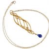 Gemshine - Damen - Halskette - Anhänger - Iolith - 925 Silber - Vergoldet  - Blau - INFINITY - 7,5 cm – Bild 3