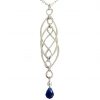 Gemshine - Damen - Halskette - Anhänger - Iolith - 925 Silber - Blau - INFINITY - 7,5 cm
