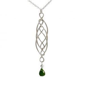 Gemshine - Damen - Halskette - Anhänger - Turmalin Quarz - 925 Silber - Grün - INFINITY - 7,5 cm