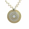 Gemshine - Damen - Halskette - Anhänger - Medaillon - Perlen - 925 Silber - Weiß - 5 cm