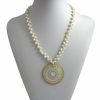 Gemshine - Damen - Halskette - Anhänger - Medaillon - Perlen - 925 Silber - Weiß - 5 cm – Bild 3
