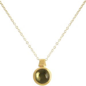 Gemshine - Damen - Halskette - 925 Silber - Vergoldet - Lemon Quarz - Gelb - 10mm