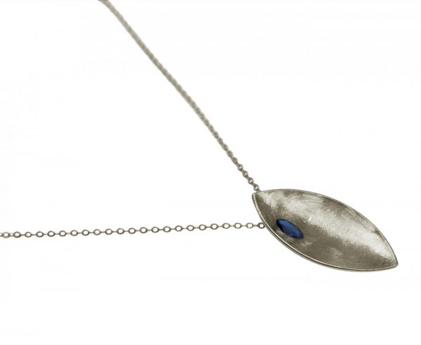 Gemshine - Damen - Halskette - Anhänger - 925 Silber - Marquise - Minimalistisch - Design - Iolith - Blau - 45 cm – Bild 3