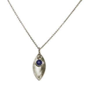 Gemshine - Damen - Halskette - Anhänger - 925 Silber - Marquise - Minimalistisch - Design - Saphir - Blau - 45 cm