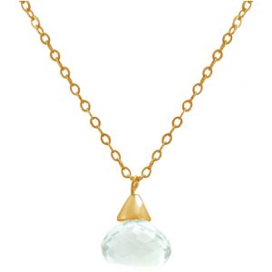 Gemshine - Damen - Halskette - Anhänger - Vergoldet - Grüner Amethyst - Tropfen - Hellgrün - 45 cm