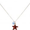 Gemshine - Damen - Halskette - Anhänger - Rose Vergoldet - Seestern - Rot - Blau - MADE WITH SWAROVSKI ELEMENTS® - 45 cm – Bild 3
