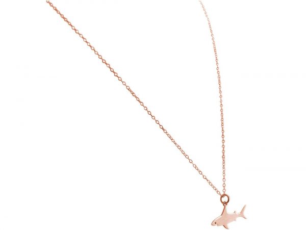 GEMSHINE Maritim Nautics Halskette mit Haifisch aus 925 Silber, hochwertig vergoldet oder rose im Navy Stil - Made in Madrid, Spanien, Metall Farbe:Silber rose vergoldet – Bild 3