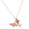 GEMSHINE Maritim Nautics Halskette mit Haifisch und Haifischzahn aus 925 Silber, hochwertig vergoldet oder rose im Navy Stil - Made in Madrid, Spanien, Metall Farbe:Silber rose vergoldet