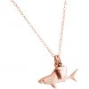 GEMSHINE Maritim Nautics Halskette mit Haifisch und Haifischzahn aus 925 Silber, hochwertig vergoldet oder rose im Navy Stil - Made in Madrid, Spanien, Metall Farbe:Silber rose vergoldet – Bild 3