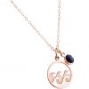 GEMSHINE Maritim Nautics Halskette mit Surf Wellen Meer aus 925 Silber, hochwertig vergoldet oder rose im Navy Stil mit blauem Saphir - Made in Madrid, Spanien, Metall Farbe:Silber rose vergoldet – Bild 3