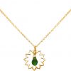 GEMSHINE Damenhalskette aus hochwertig vergoldetem 925 Silber mit YOGA Lotusblume und Turmalin Quarz hervorragender Qualität. Made in Madrid / Spanien. Im eleganten Schmucketui mit Geschenkverpackung.