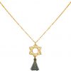 Gemshine - Damen - Halskette - Anhänger - 925 Silber - Vergoldet - Lotus Blume - Mandala - Quaste - Grau - YOGA - 45 cm – Bild 3