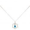 GEMSHINE Damenhalskette aus 925 Silber mit YOGA Lotusblume und Blautopas Quarz. Edelstein hervorragender Qualität und Farbe. Made in Madrid / Spanien. Im eleganten Schmucketui mit Geschenkverpackung. – Bild 3