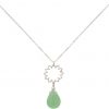 GEMSHINE Damenhalskette aus 925 Silber mit YOGA Lotusblume und Chalcedon Tropfen. Edelstein hervorragender Qualität und Farbe. Made in Madrid / Spanien. Im eleganten Schmucketui mit Geschenkverpackung – Bild 3