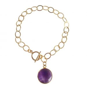 Gemshine - Damen - Armband - Vergoldet - Amethyst - Violett - CANDY