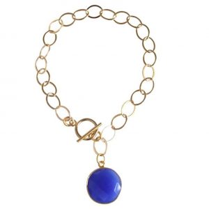Gemshine - Damen - Armband - Vergoldet - Onyx - Blau - CANDY