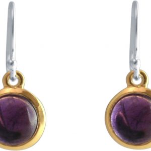 Gemshine - Damen - Ohrringe - 925 Silber - Vergoldet - Amethyst - Violett - 20mm