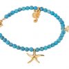 GEMSHINE Maritim Nautics Armband: Seepferd, Seestern und Anker aus 925 Silber, vergoldet oder rose. Navy Stil mit Türkis Edelsteinen - Made in München, Deutschland, Metall Farbe:Silber vergoldet – Bild 3