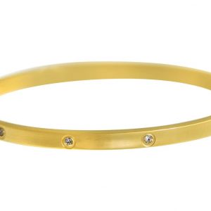 Gemshine - Damen - Armband - Armreif - WISHES - Sparkle - Glanz - Funkeln - Gold - 4 mm