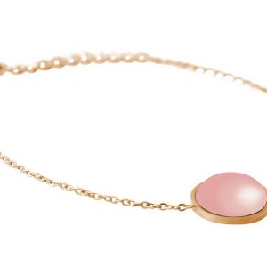 GEMSHINE Damenarmband mit Rosenquarz Edelstein. Längenverstellbare Armkette aus Silber, vergoldet, rose. Hochwertig verarbeitet, im eldlen Etui als Geschenk., Metall Farbe:Silber vergoldet