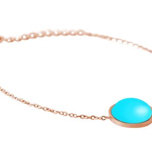 GEMSHINE Damenarmband mit Türkis Edelstein. Längenverstellbare Armkette aus Silber, vergoldet, rose. Hochwertig verarbeitet, im eldlen Etui mit Geschenkverpackung, Metall Farbe:Silber rose vergoldet