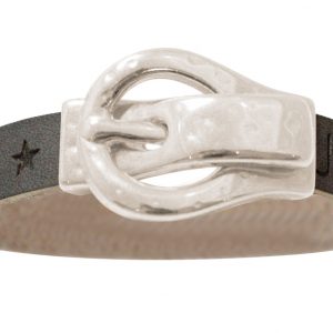 Gemshine - Damen - Armband - WISHES - Grau - Gürtel - Schnalle - Magnetverschluss