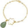 GEMSHINE Damenarmband aus hochwertig vergoldetem 925 Silber mit YOGA Lotusblume und Chalcedon Edelstein edler Qualität. Made in Madrid / Spanien. Im eleganten Schmucketui mit Geschenkverpackung.