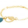GEMSHINE Damenarmband aus hochwertig vergoldetem 925 Silber mit YOGA Lotusblume und Türkis Tropfen hervorragender Qualität. Made in Madrid / Spanien. Im eleganten Schmucketui mit Geschenkverpackung. – Bild 3
