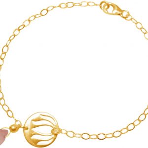 GEMSHINE Damenarmband aus hochwertig vergoldetem 925 Silber mit YOGA Lotusblume und Rosenquarz hervorragender Qualität. Made in Madrid / Spanien. Im eleganten Schmucketui mit Geschenkverpackung