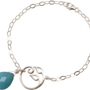 GEMSHINE Damenarmband aus 925 Silber mit YOGA Lotusblume und Türkis Tropfen. Edelstein hervorragender Qualität und Farbe. Made in Madrid / Spanien. Im eleganten Schmucketui mit Geschenkverpackung